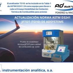 Actualización de la norma ASTM D3241 para ensayos Estabilidad a la Oxidación Térmica de Combustibles de Aviación – JFTOT