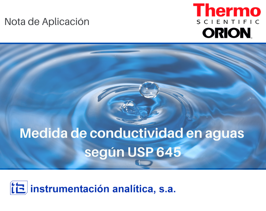 Medida de conductividad en aguas según USP 645